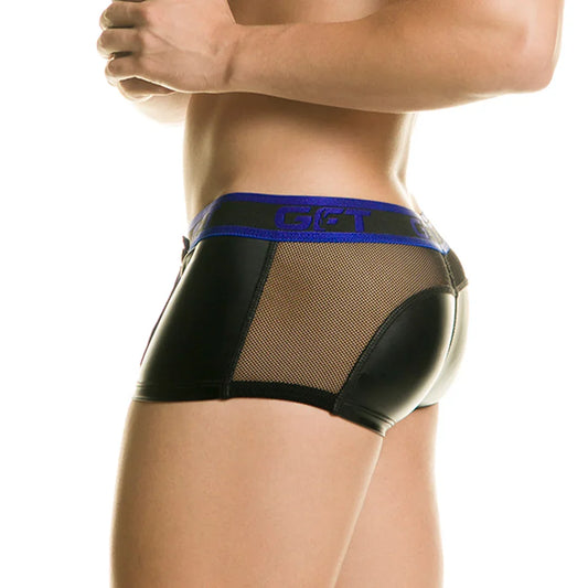 1 Fetiche Blue Trunk front view by Gigo Underwear