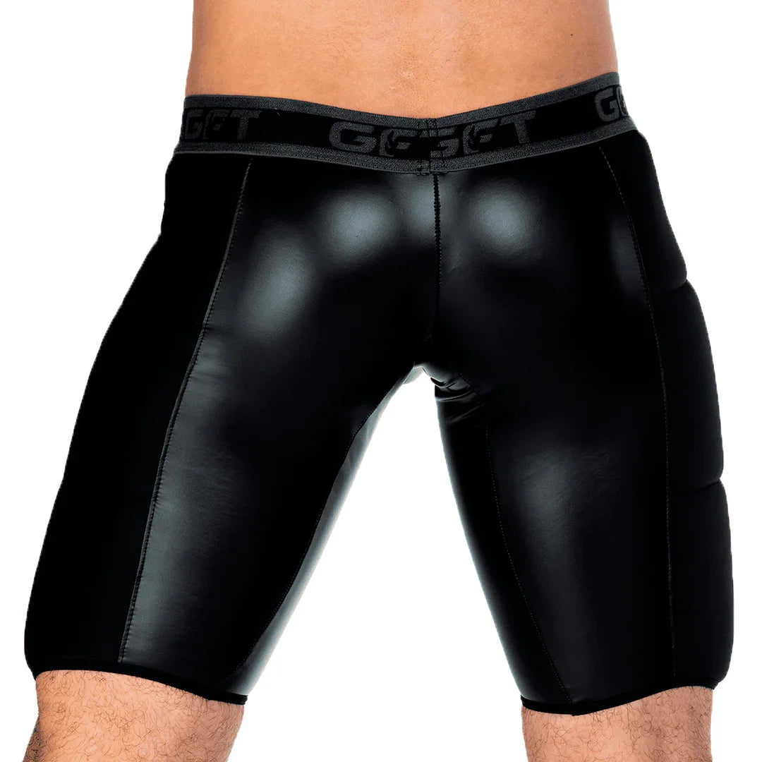 2 Fetiche Black Trunk Long front view by Gigo Underwear