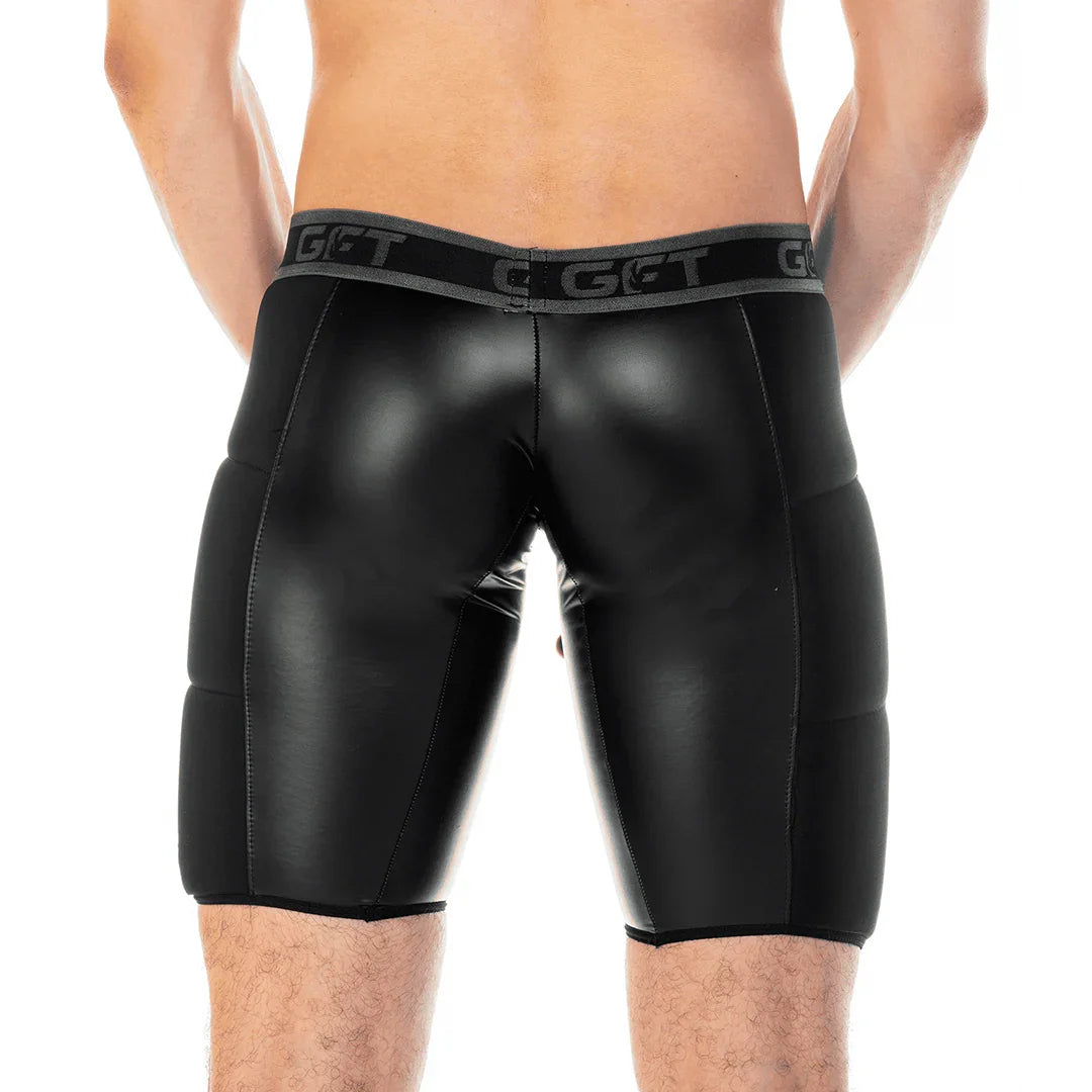 2 Fetiche Black Zipper Trunk Long back view by Gigo Underwear
