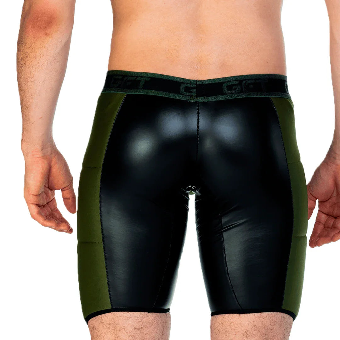 2 Fetiche Green Trunk Long back view by Gigo Underwear