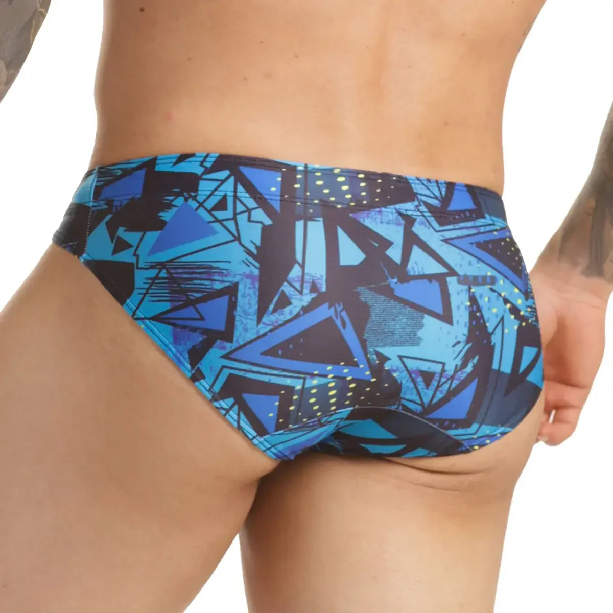 Abstract Swim Brief on model by Gigo Underwear