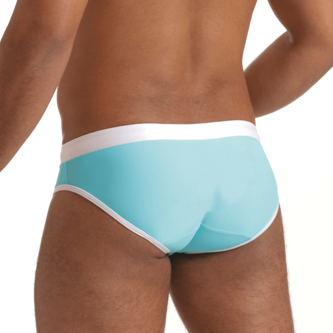 ACTIVE BLUE WHITE SWIM BRIEF - Gigo Underwear & MensWear