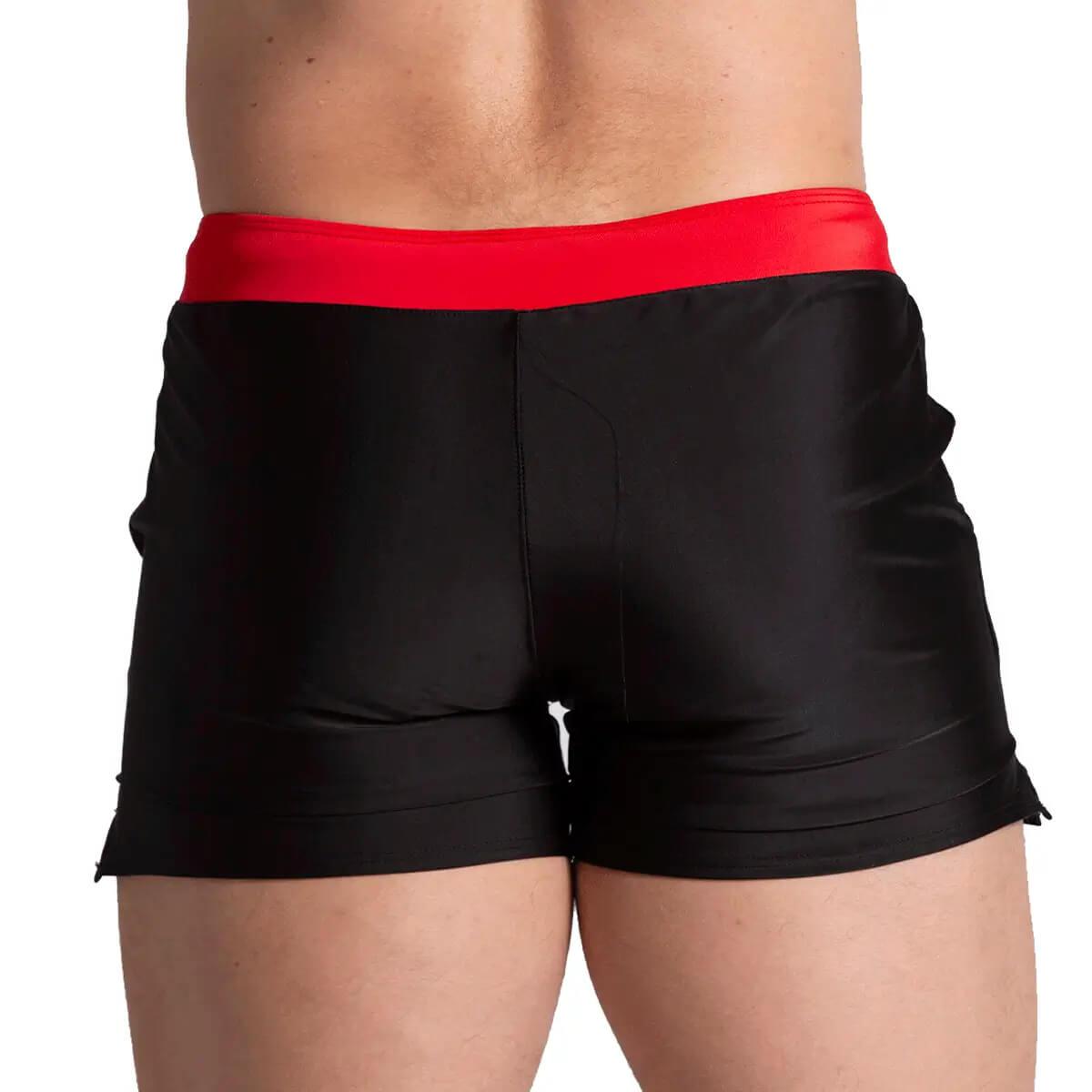 ALFA BLACK RED BEACHWEAR - Gigo Underwear & MensWear
