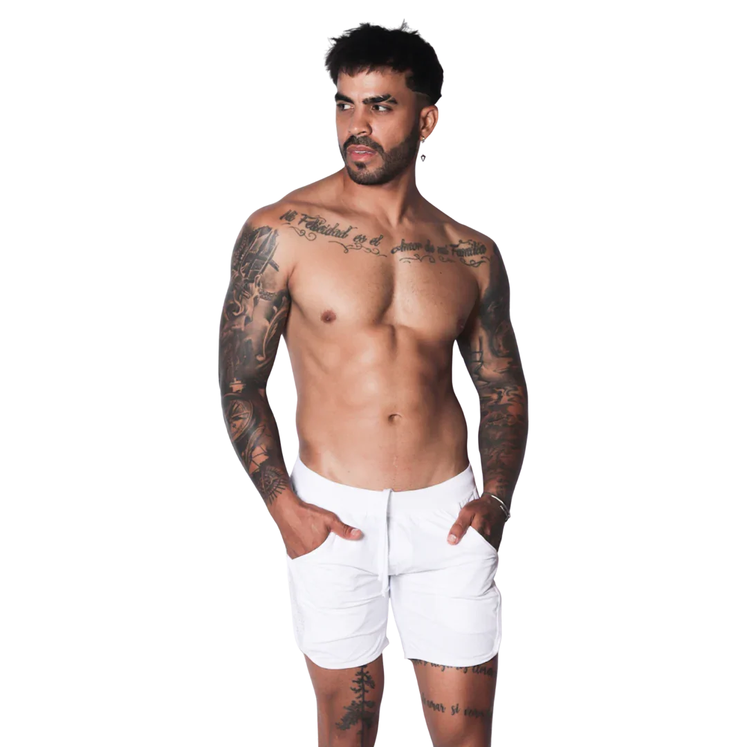 Ambitious White Short on model by Gigo Underwear
