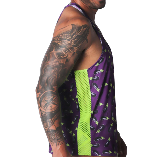 Aubergine Tank front view by Gigo Underwear