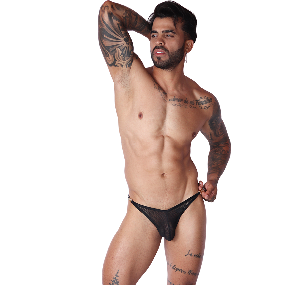 Anwar Black Brief on model by Gigo Underwear