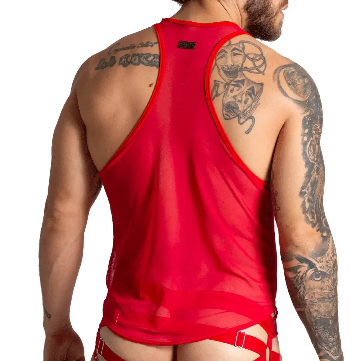 Bahia Red Tank back view by Gigo Underwear
