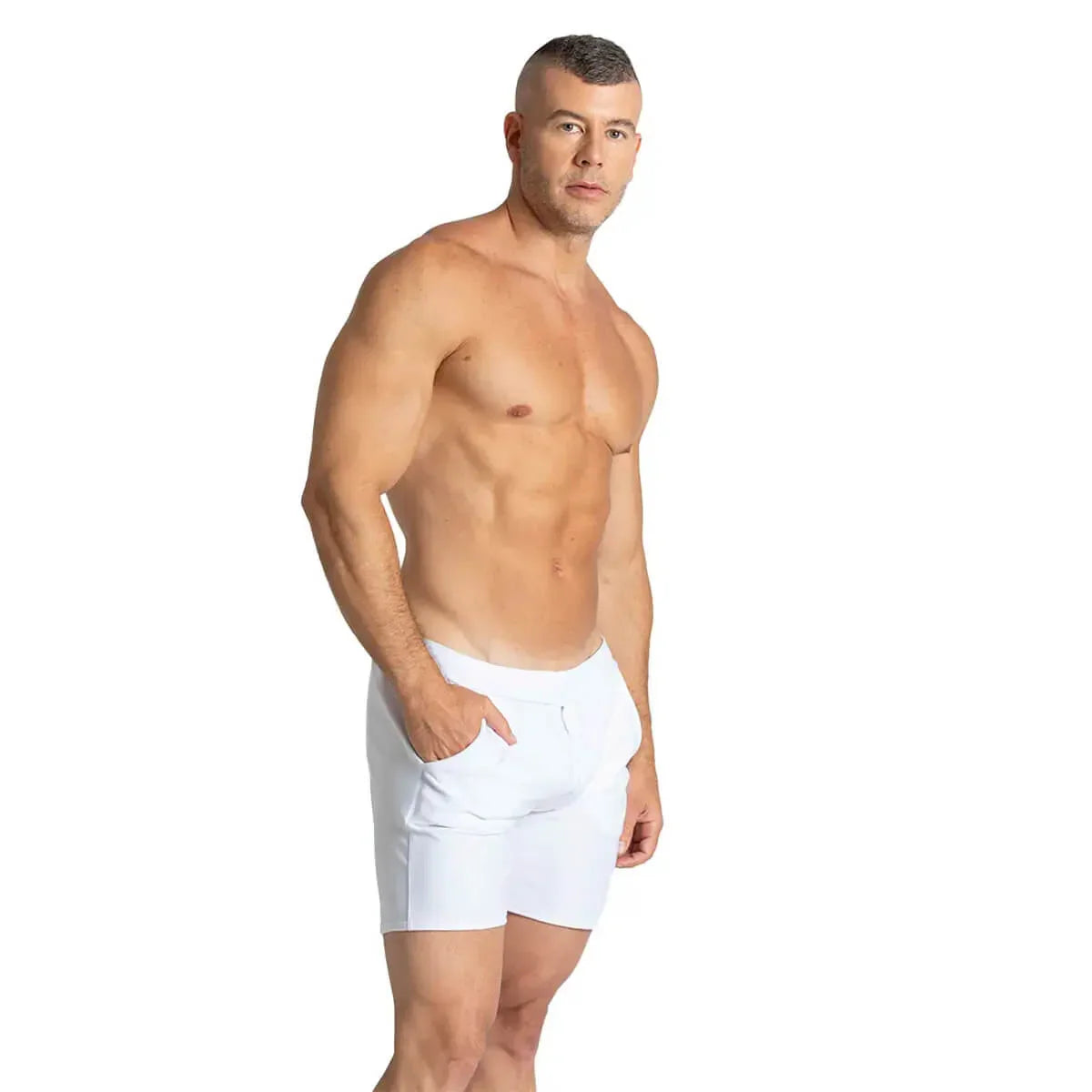 Belucci White Short on model by Gigo Underwear