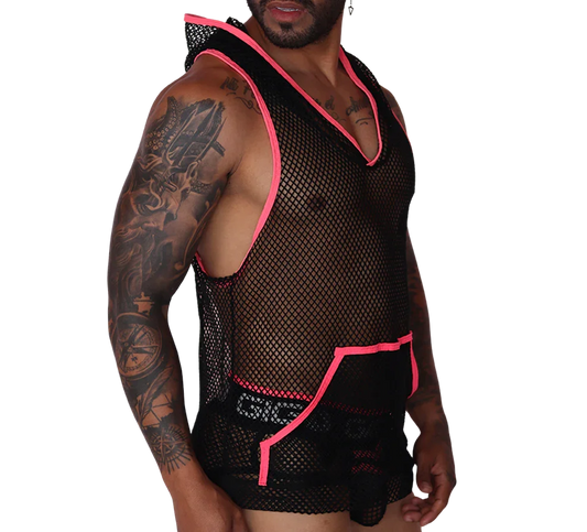 Boox Fuchsia Hoody T Shirt front view by Gigo Underwear