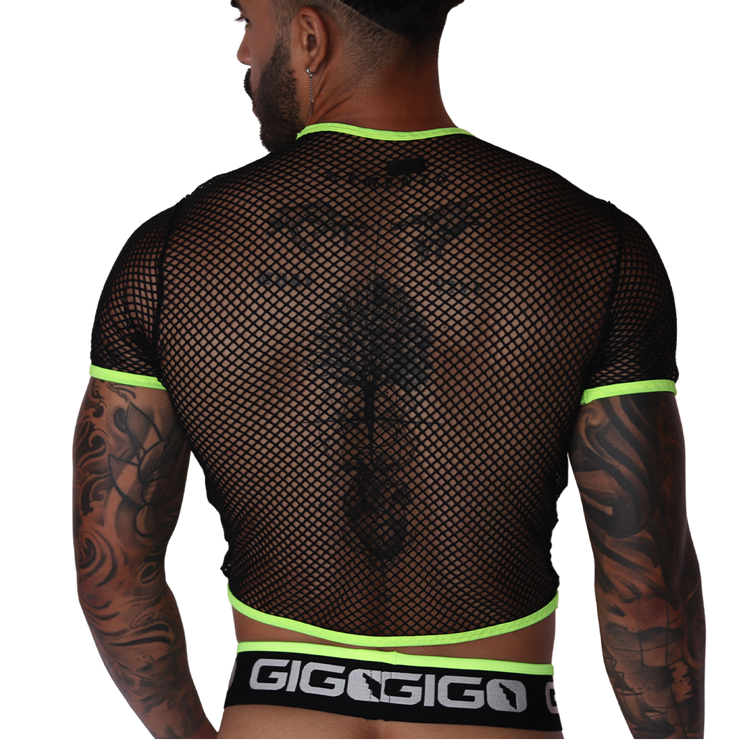 Boox Yellow Crop Top back view by Gigo Underwear