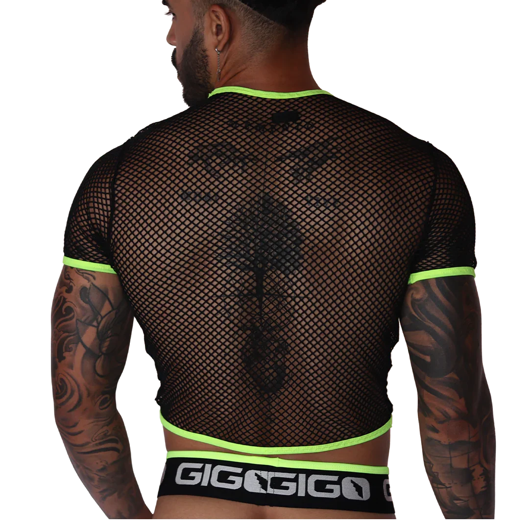 Boox Yellow Crop Top back view by Gigo Underwear