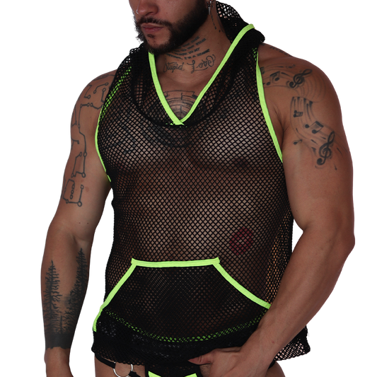 Boox Yellow Hoody T Shirt front view by Gigo Underwear