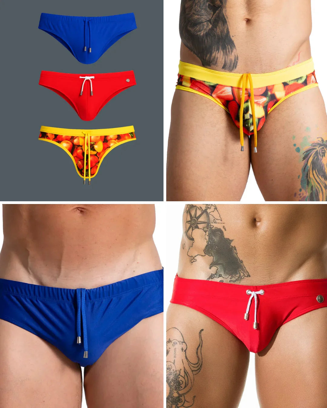 Brazilian Heat Swim Brief Trio - Tropical Seduction by GIGO Underwear