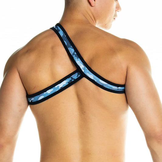 Camo Black Harness front view by Gigo Underwear