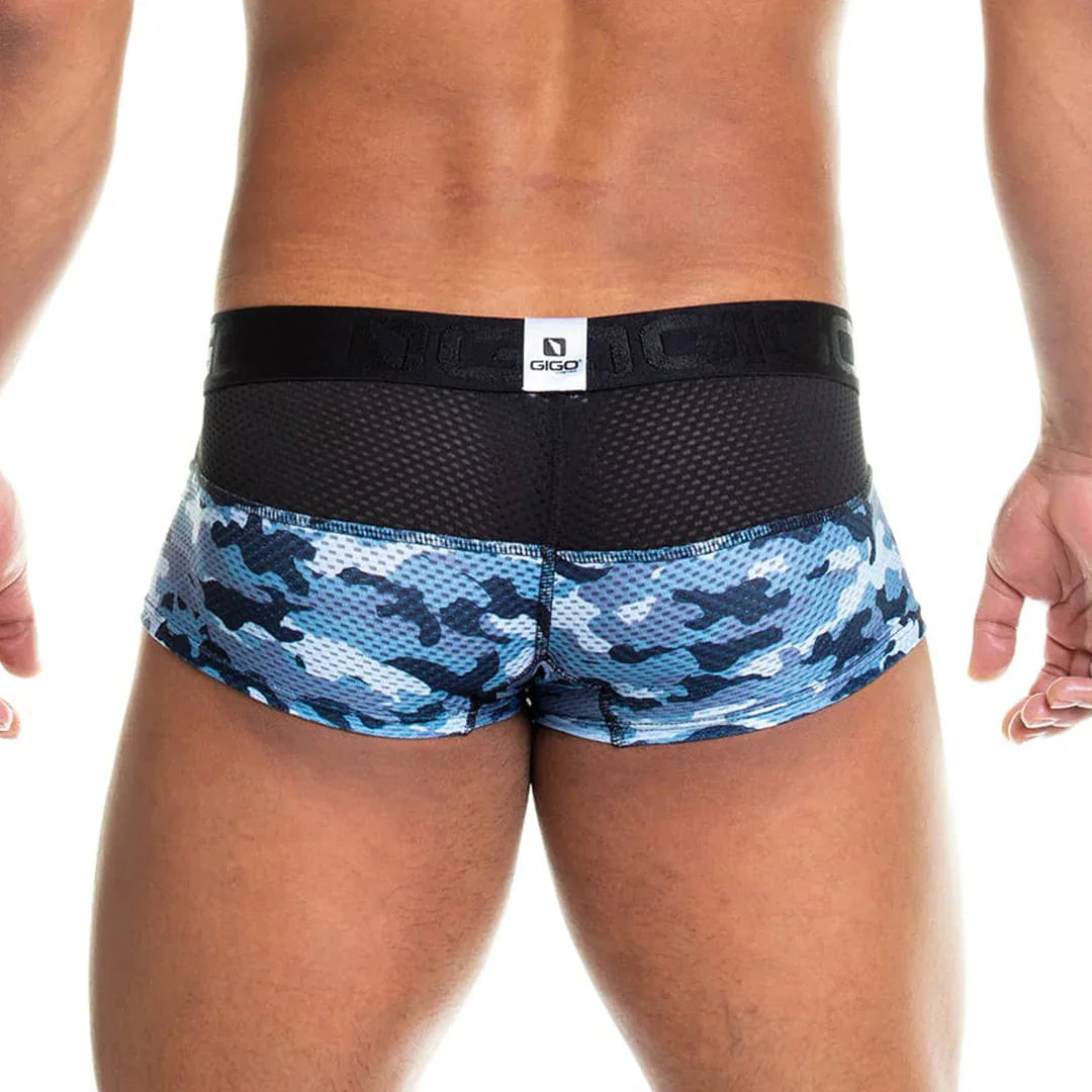 Camo Black Trunk back view by Gigo Underwear