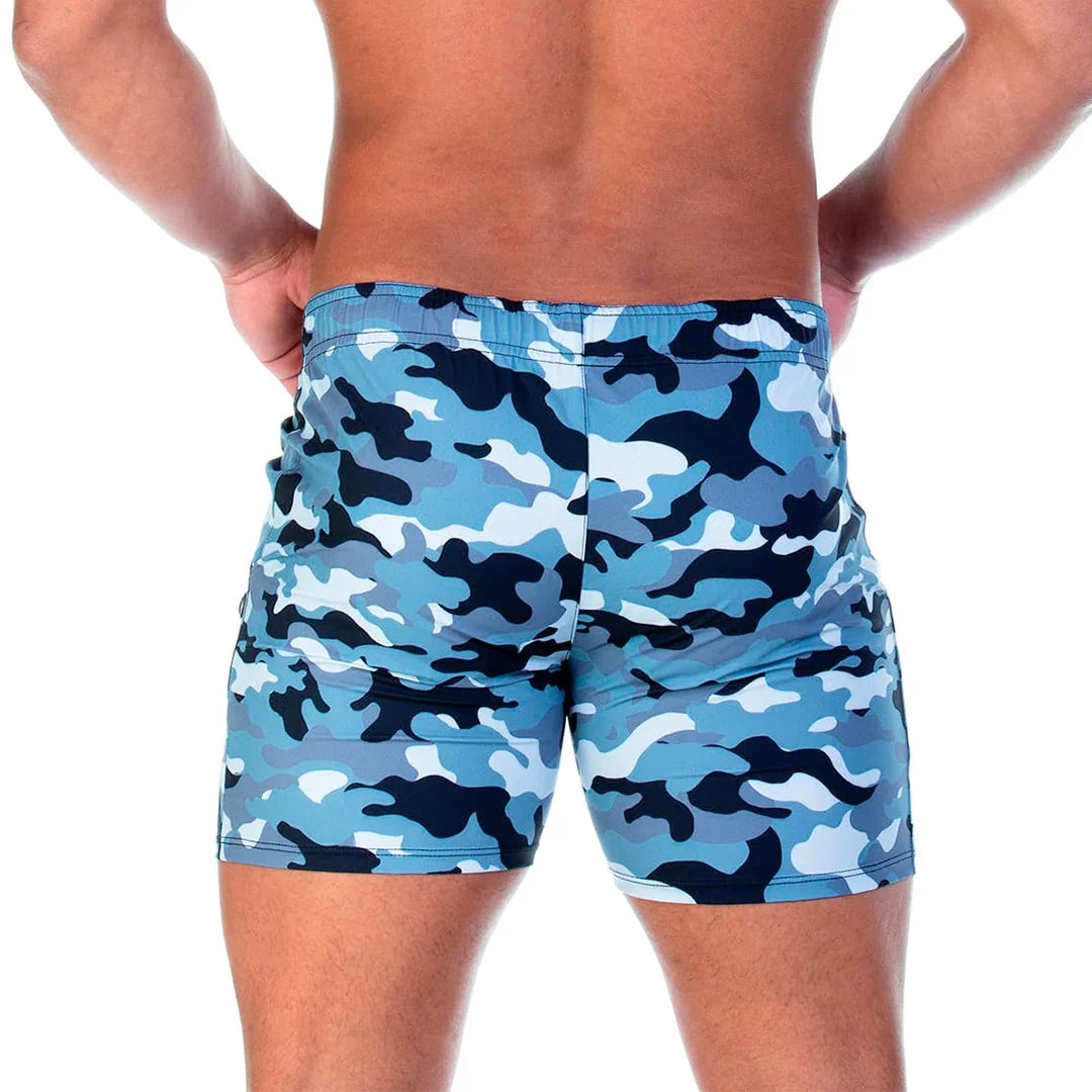 Camo Black Beachwear back view by Gigo Underwear
