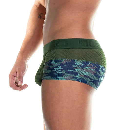 Camo Green Trunk front view by Gigo Underwear