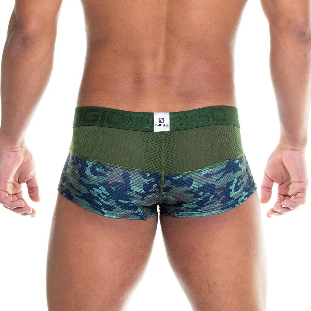 Camo Green Trunk back view by Gigo Underwear