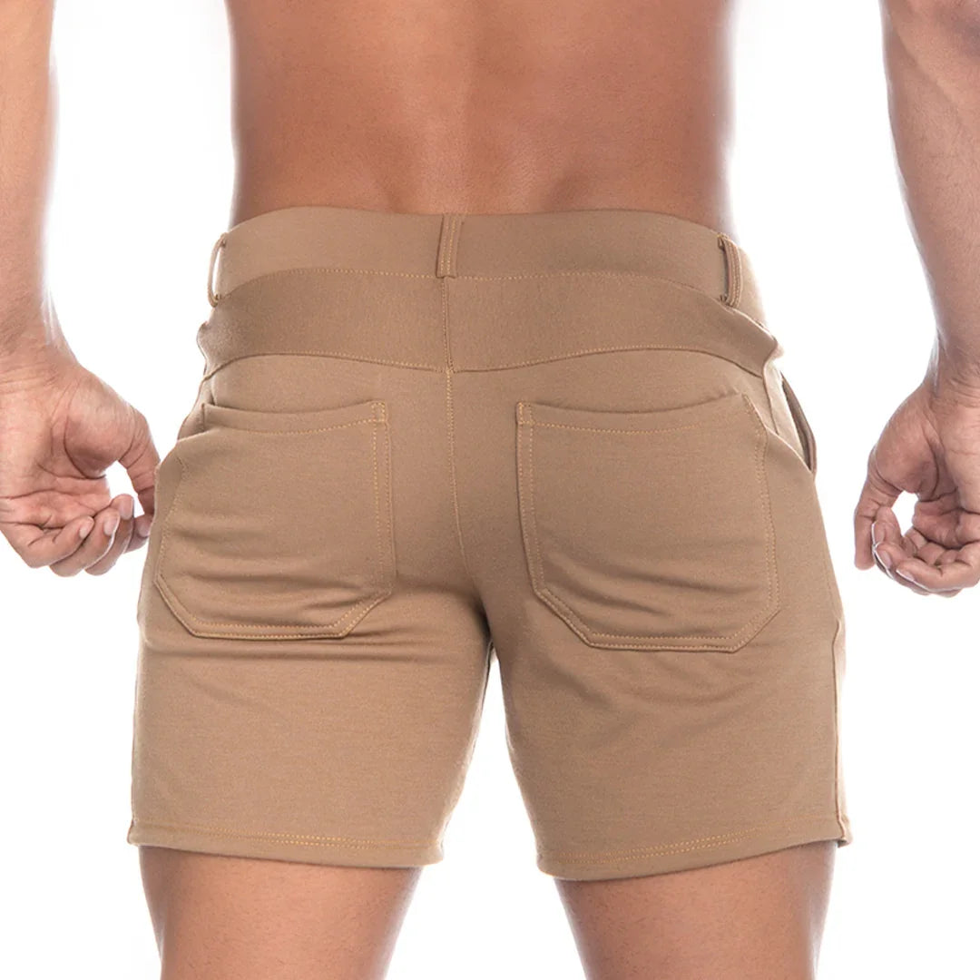 Cargo Caqui Short back view by Gigo Underwear