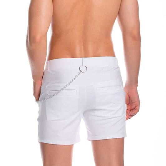 Casual White Short front view by Gigo Underwear