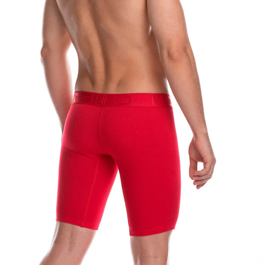 Cautious Red Trunk Long front view by Gigo Underwear