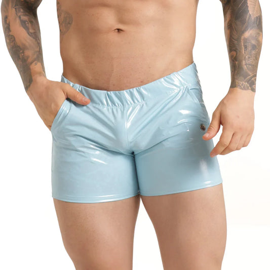 Charol Blue Hotshort front view by Gigo Underwear
