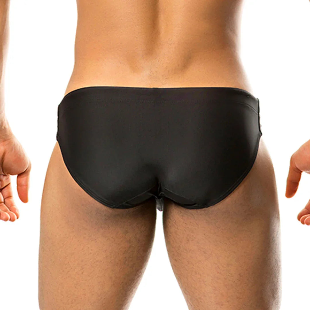 Classic Black Swim Brief front view by Gigo Underwear