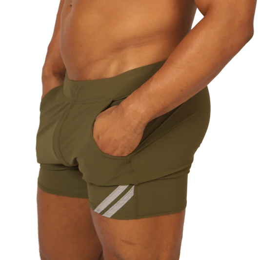 Club Green Short front view by Gigo Underwear