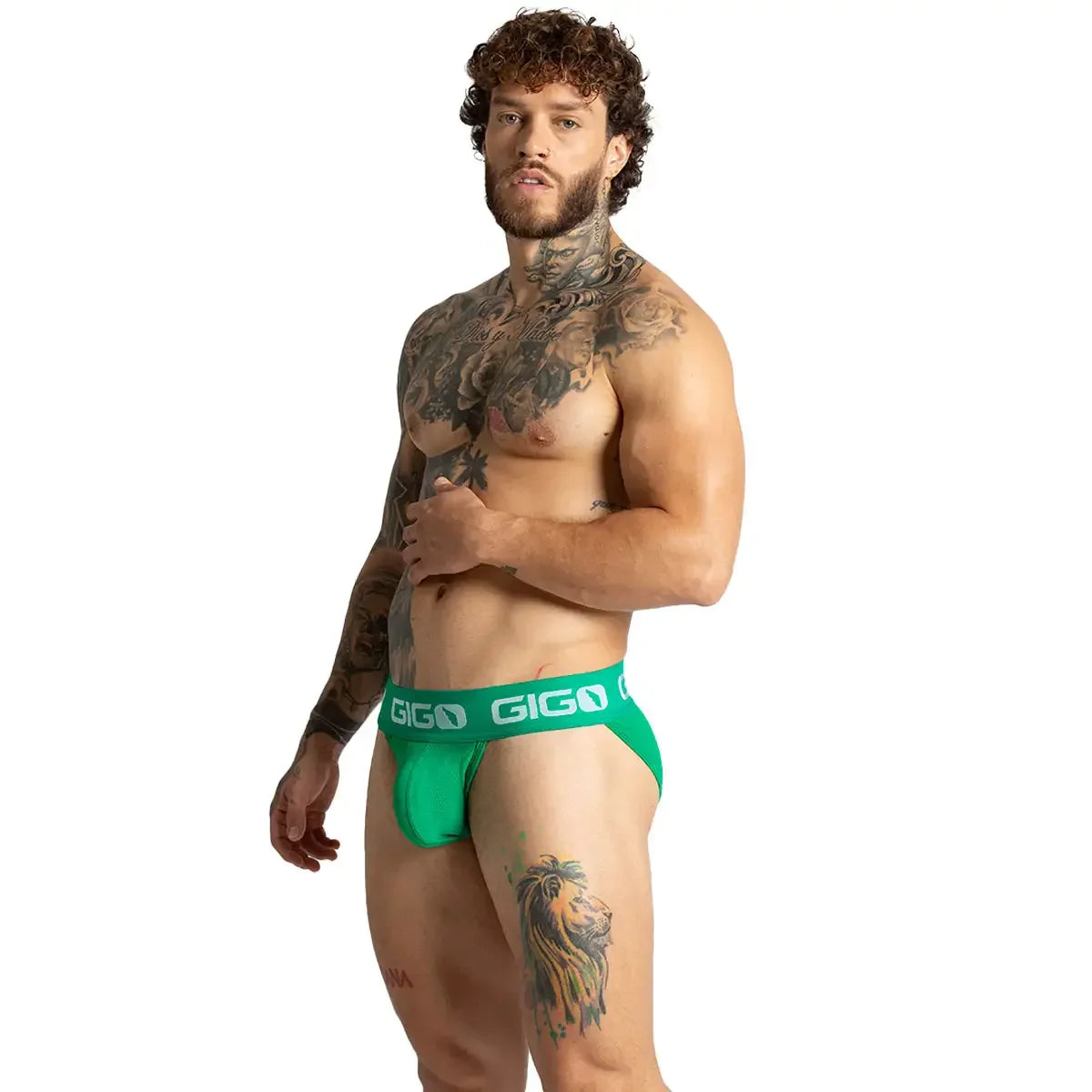 Colors Green Brief on model by Gigo Underwear