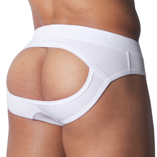 Cookie White Brief Jock front view by Gigo Underwear