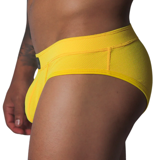 Cookie Yellow Brief front view by Gigo Underwear