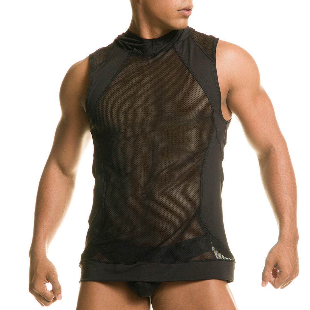 DESTRUCTIVE BLACK HOODY TSHIRT - Gigo Underwear & MensWear