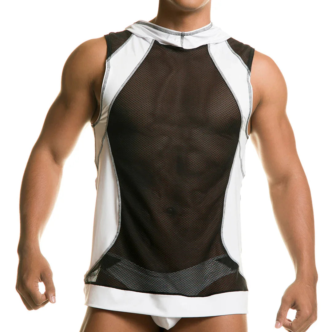 Destructive White Hoody Tshirt by Gigo Underwear