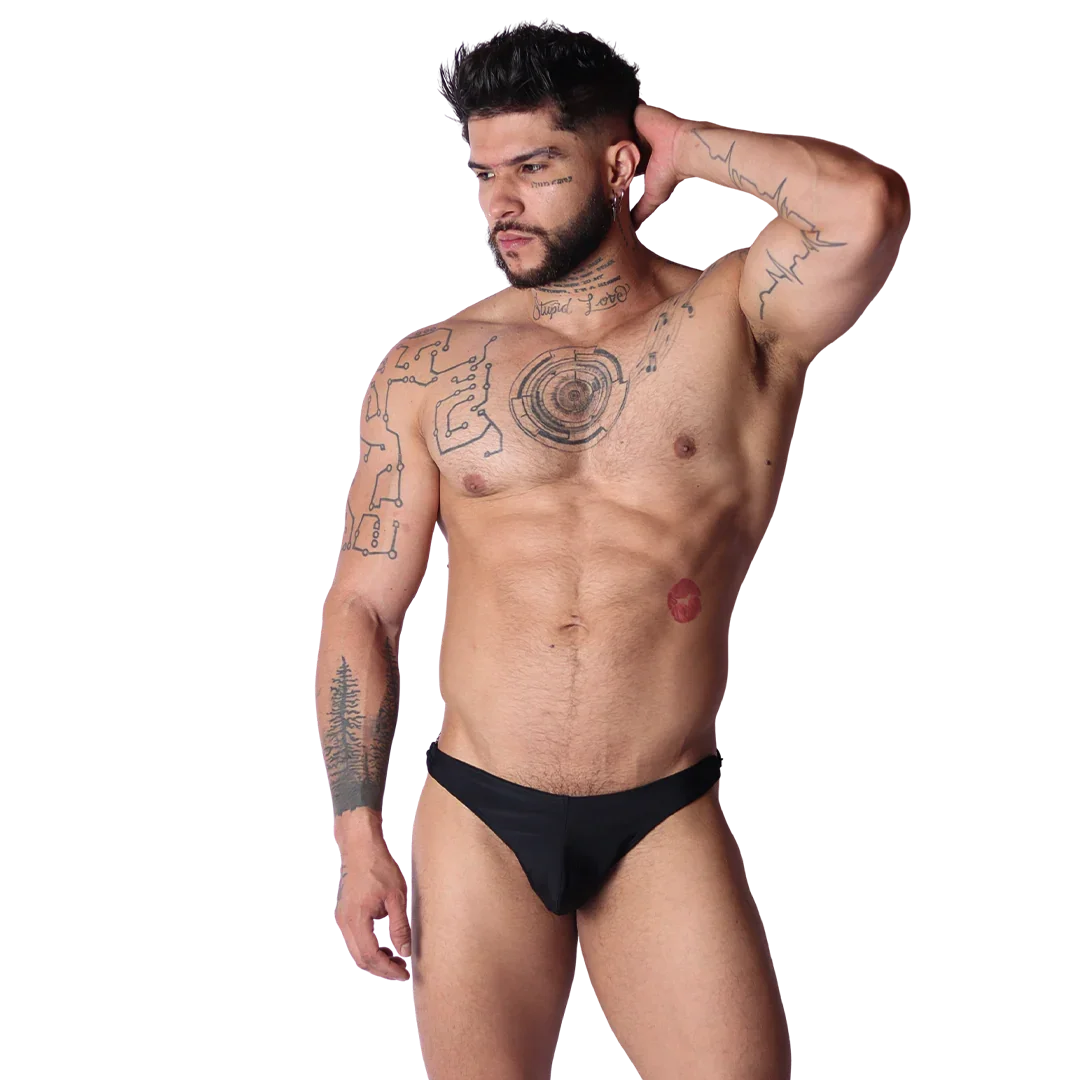 Dinamic Black Swim G String on model by Gigo Underwear