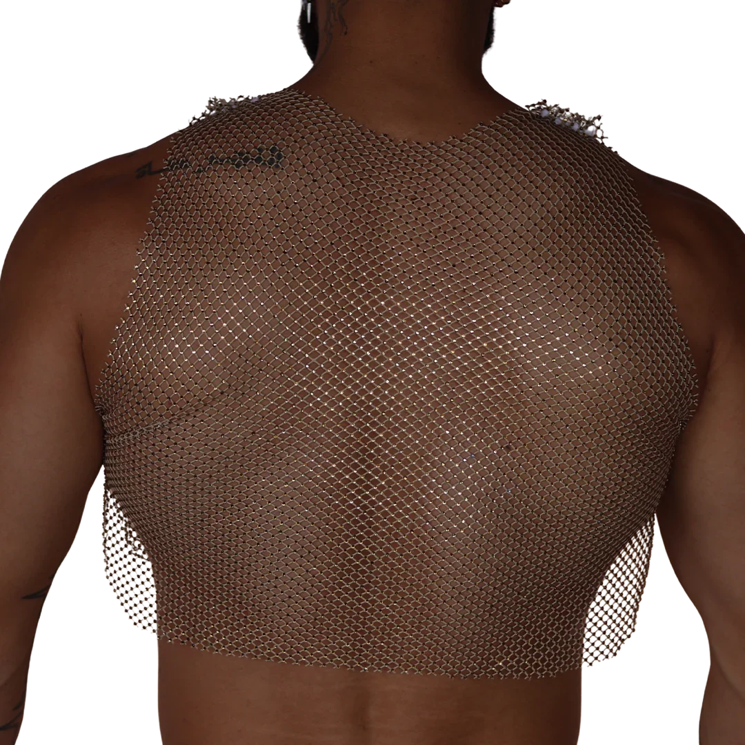 Diamond Beige Crop Top back view by Gigo Underwear