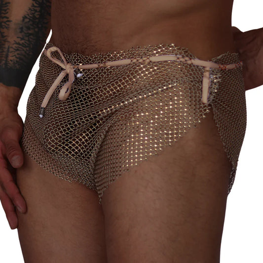 Diamond Beige Hot Shorts front view by Gigo Underwear