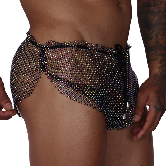 Diamond Black Hot Shorts front view by Gigo Underwear