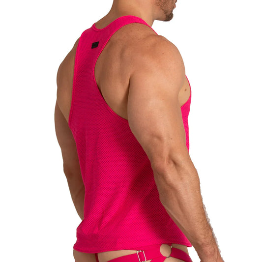 Energetic Fucshia Tank front view by Gigo Underwear