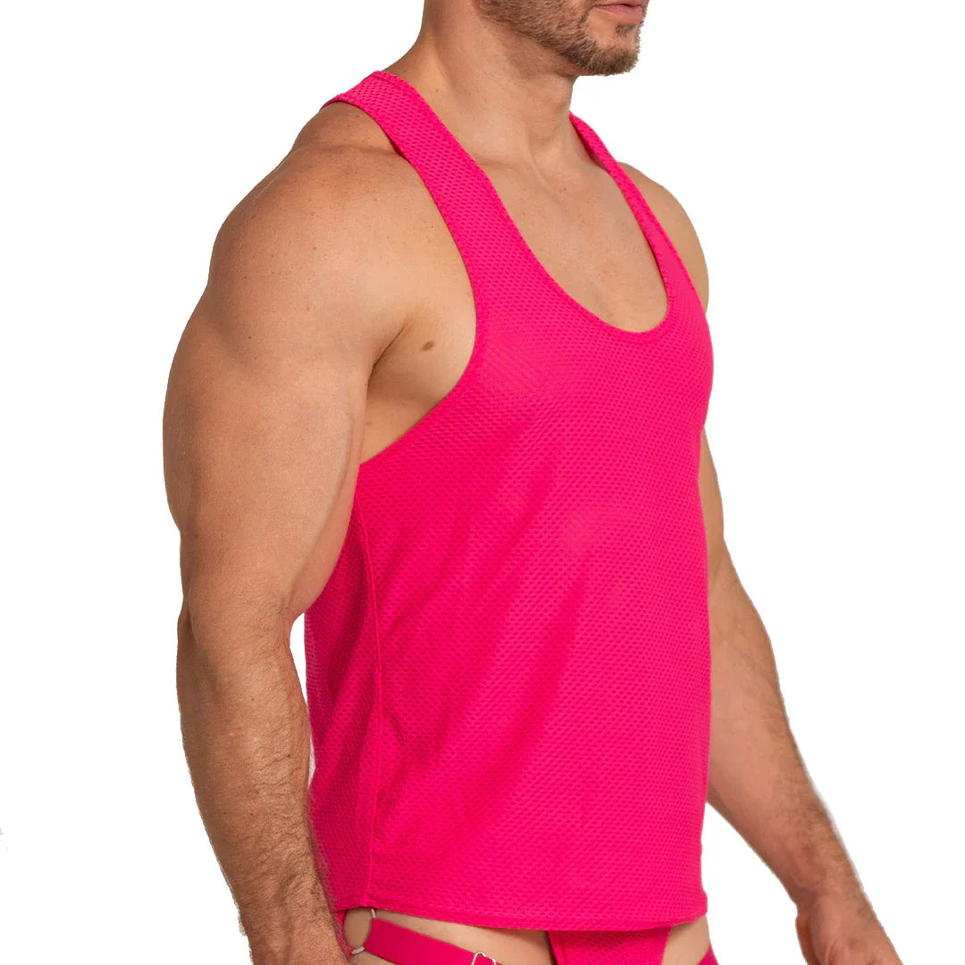 Energetic Fucshia Tank back view by Gigo Underwear