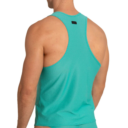Energetic Green Tank front view by Gigo Underwear