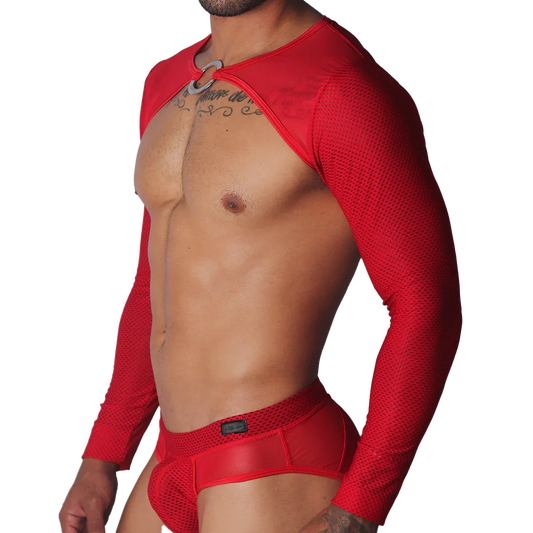 Evocative Red Harness front view by Gigo Underwear