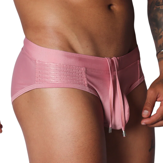 Exit Pink Swim Brief front view by Gigo Underwear