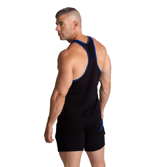 F Fetish Blue Tank front view by Gigo Underwear