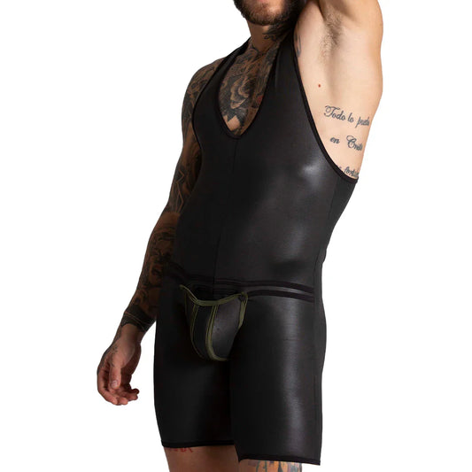 F Fetish Green Body front view by Gigo Underwear