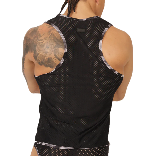 Feeling Black Tank front view by Gigo Underwear