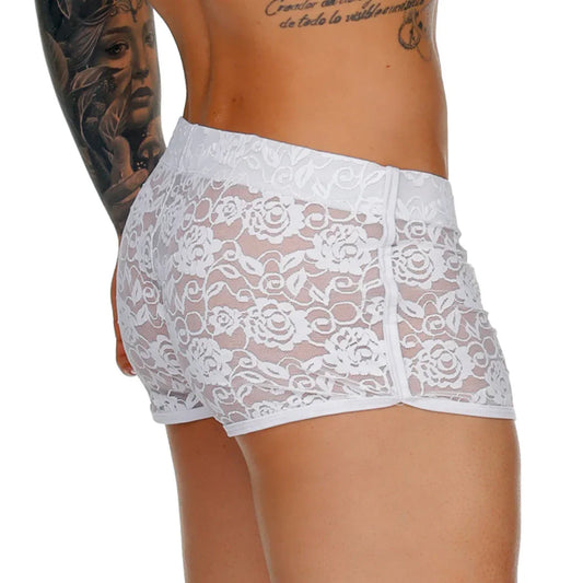 Female White Hotshort front view by Gigo Underwear