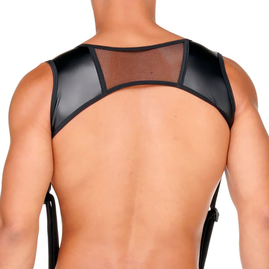 Fetish Black Harness front view by Gigo Underwear