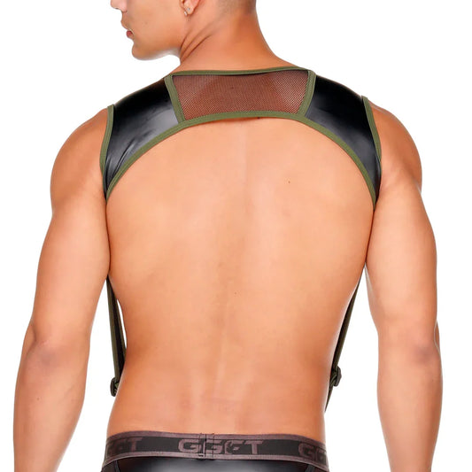 Fetish Green Harness front view by Gigo Underwear