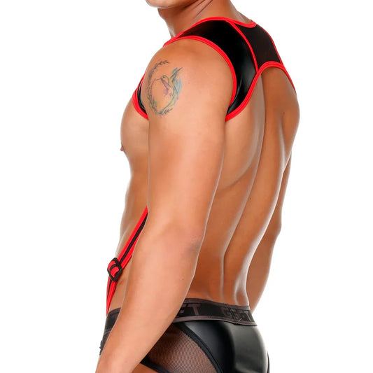 Fetish Red Harness front view by Gigo Underwear
