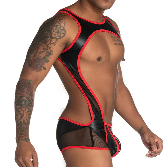Fetiche Red Singlet front view by Gigo Underwear